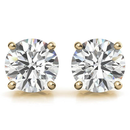 2.00 CTW AGI Certified Lab Grown Diamond (G-VS) Stud Earrings in 14K White or Yellow Gold