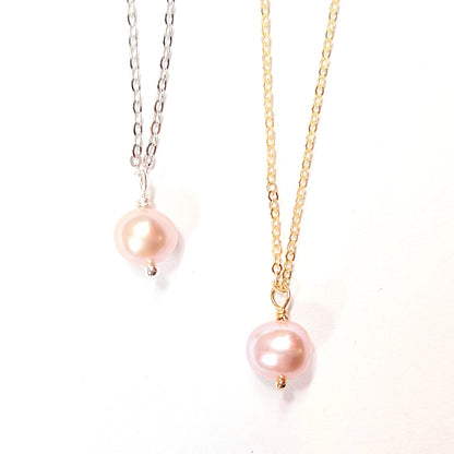 Single Pearl Drop Necklace with Swarovski Clasp