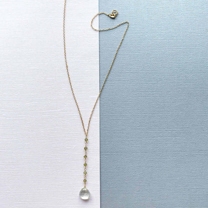 Green Amethyst Mini Yoga PendantYoga  pendant necklace with a green amethyst (a.k.a. prasiolite) gemstone and peridot accent stones- 18-20" long with a 2" extender chain- Pendant drop is 2" long- 1NecklacesPARKEN JEWELRYVettedArcGreen Amethyst Mini Yoga Pendant