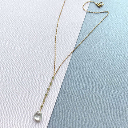 Green Amethyst Mini Yoga PendantYoga  pendant necklace with a green amethyst (a.k.a. prasiolite) gemstone and peridot accent stones- 18-20" long with a 2" extender chain- Pendant drop is 2" long- 1NecklacesPARKEN JEWELRYVettedArcGreen Amethyst Mini Yoga Pendant