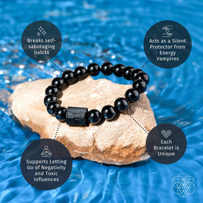 Habit Breaker - Black Obsidian & Tourmaline Bracelet Conscious Items