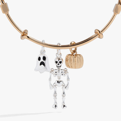 Ghost, Skeleton and Pumpkin Trio Charm Bangle ALEX AND ANI