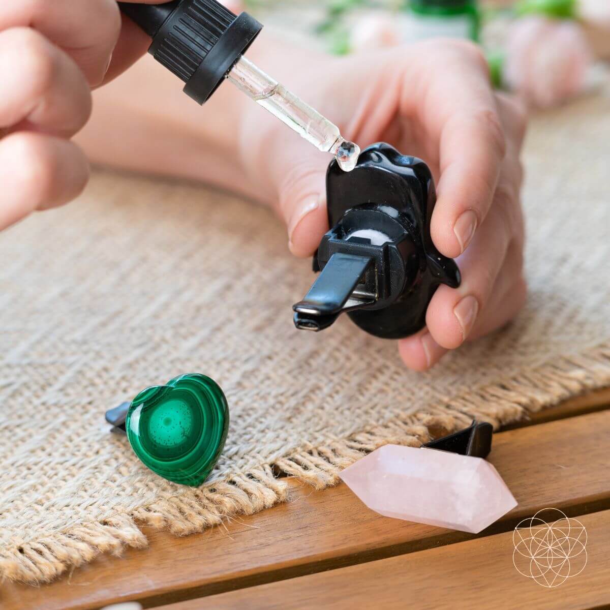 Hamsa Hand of Safe Travels: Aromatherapy Crystal Car Kit Conscious Items