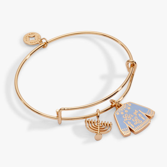 Hanukkah 'Let's Get Lit' Ugly Sweater & Menorah Bangle ALEX AND ANI
