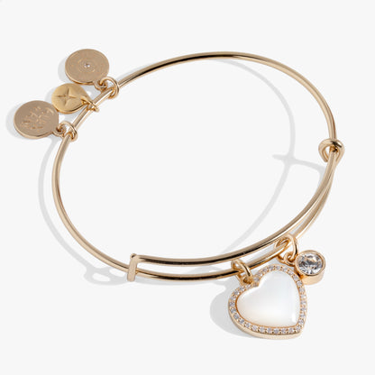 Mother of Pearl Heart Anniversary Bangle ALEX AND ANI