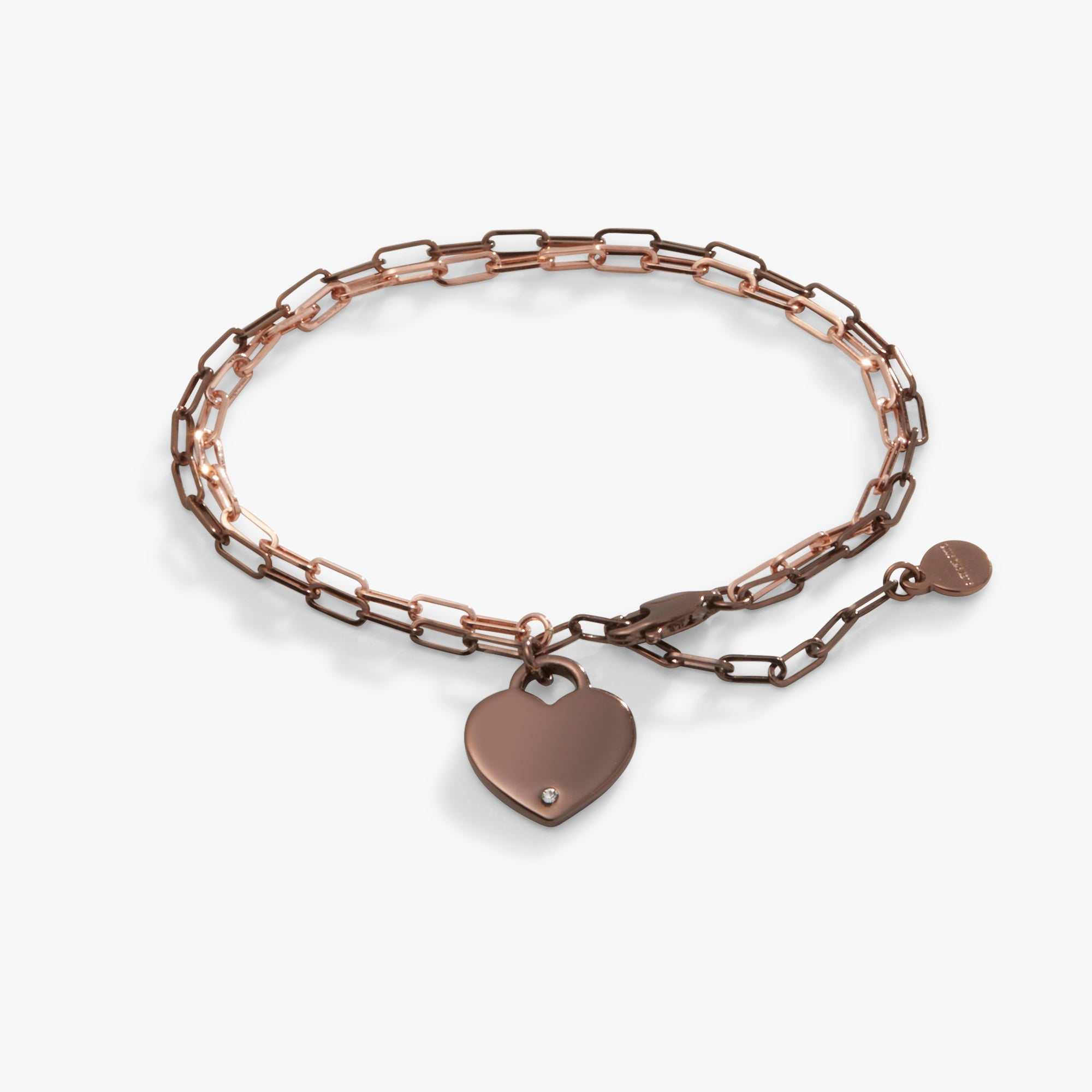 Heart Charm Double Paperclip Chain Bracelet ALEX AND ANI