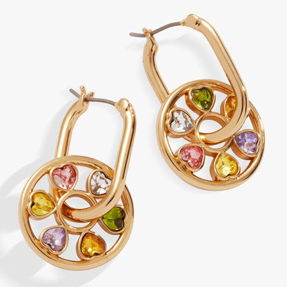 Heart Crystal Wheel Hoop Earrings ALEX AND ANI
