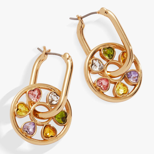 Heart Crystal Wheel Hoop Earrings ALEX AND ANI