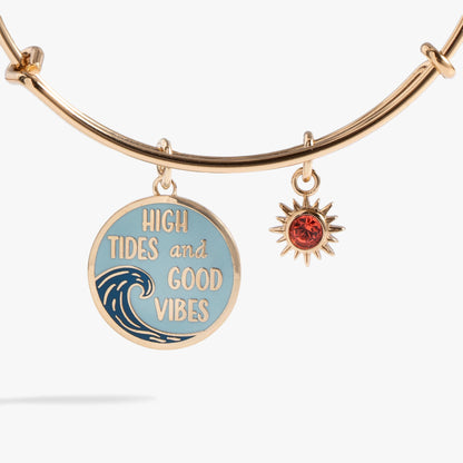 High Tides Good Vibes Charm Bangle ALEX AND ANI
