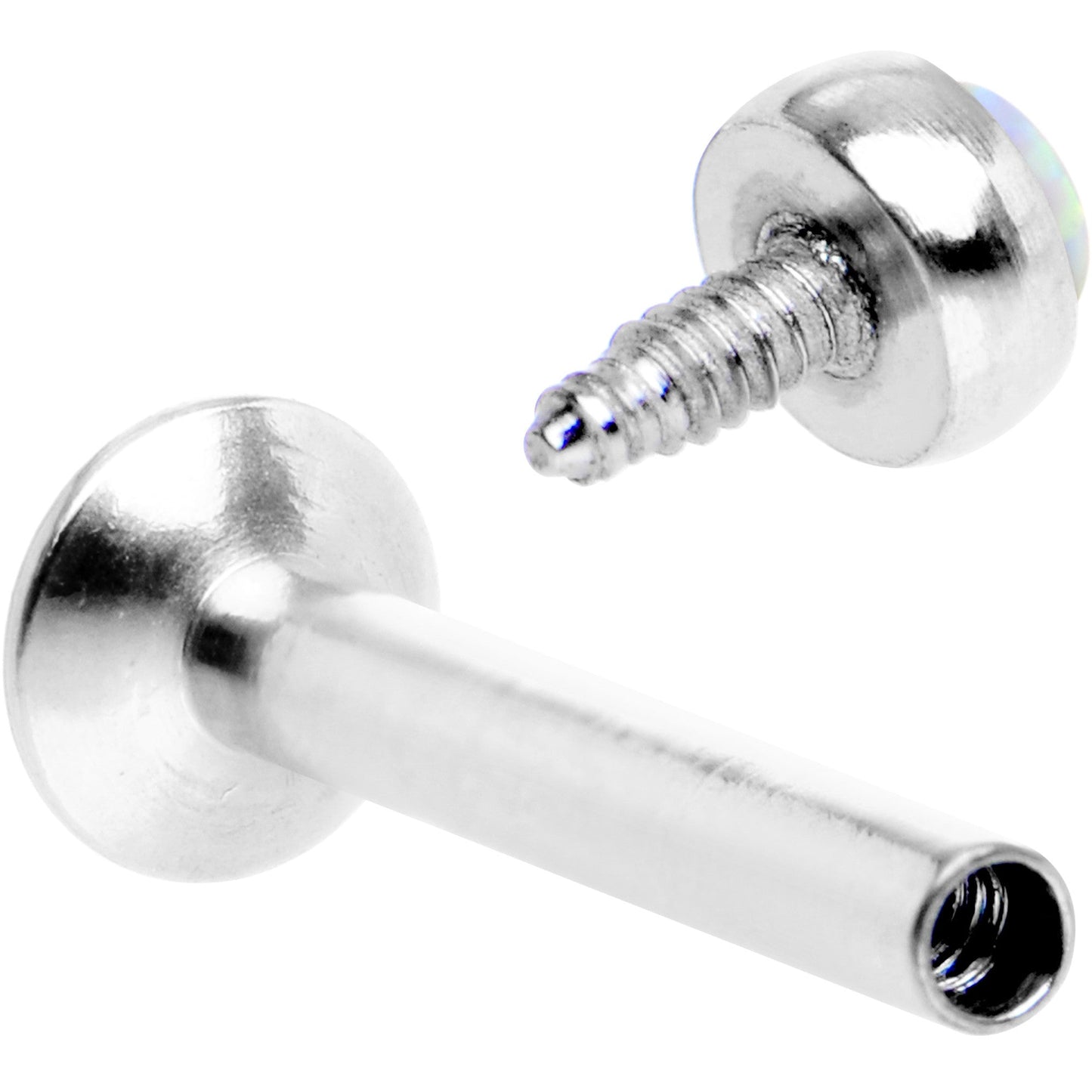 5/16 White Synthetic Opal Internally Threaded Daith Cartilage Tragus BodyCandy
