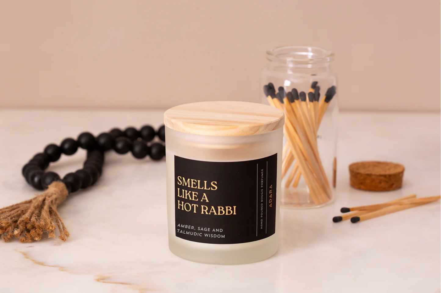 Smells Like A Hot Rabbi: Amber, Sage and Talmudic Wisdom Scented Candle Adara Rituals