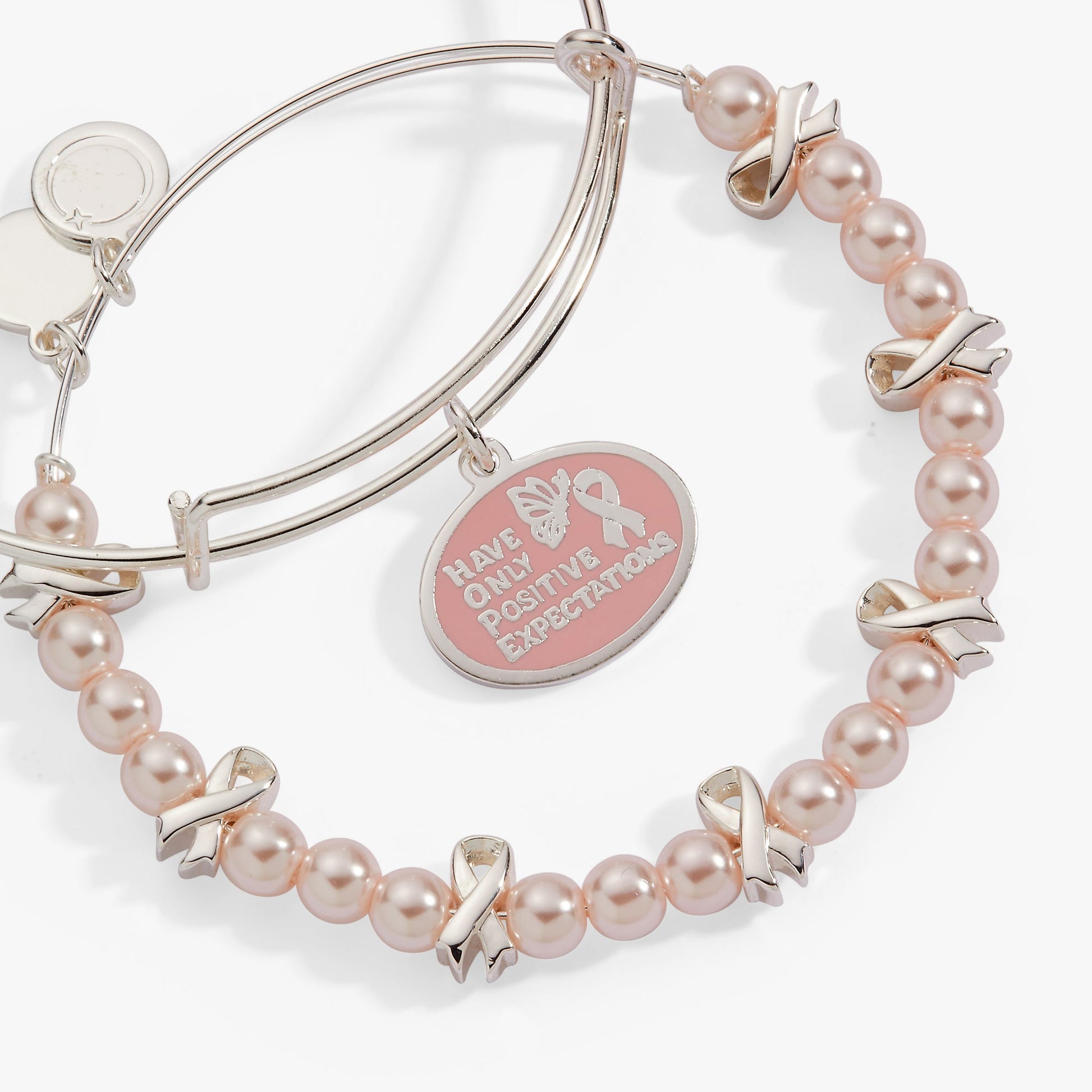 'HOPE' Breast Cancer Awareness Charm Bangle Set of 2 ALEX AND ANI
