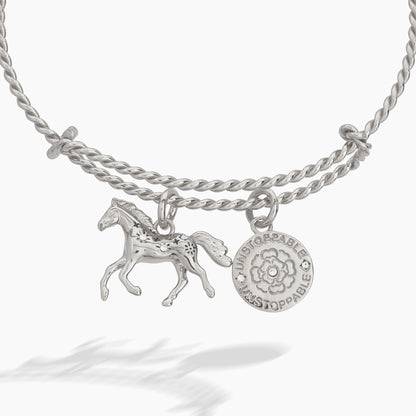 Horse Rope Textured Charm Bangle ALEX AND ANI