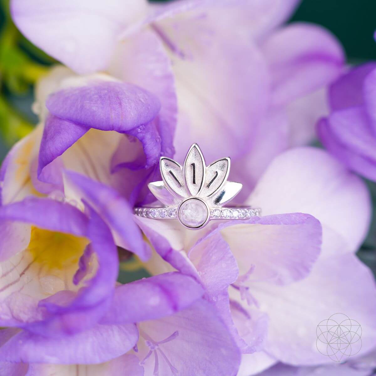 I Am Divinely Guided: 111 Angel Number Silver Lotus Ring Conscious Items