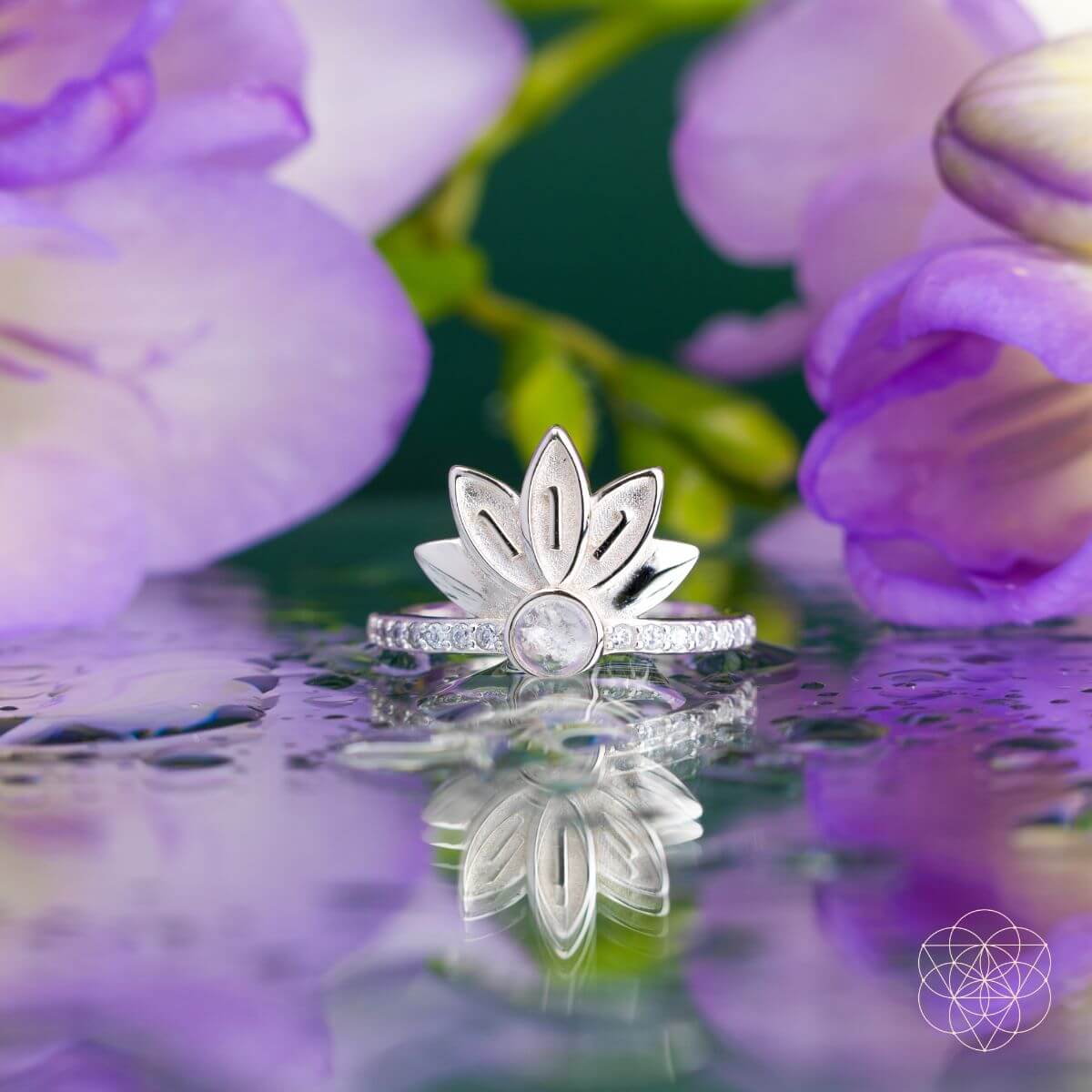 I Am Divinely Guided: 111 Angel Number Silver Lotus Ring Conscious Items