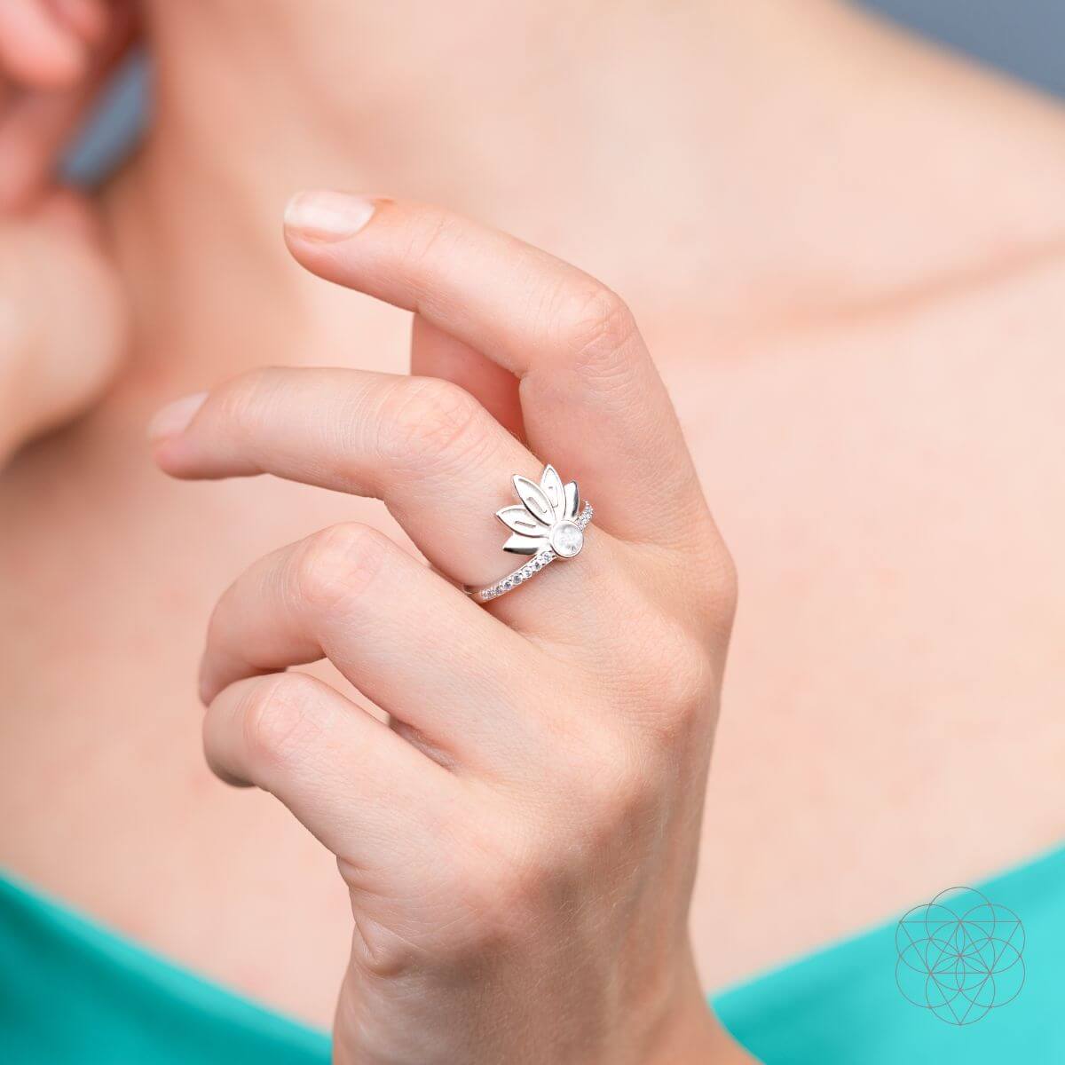 I Am Divinely Guided: 111 Angel Number Silver Lotus Ring Conscious Items