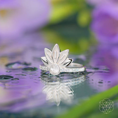I Am Divinely Guided: 111 Angel Number Silver Lotus Ring Conscious Items