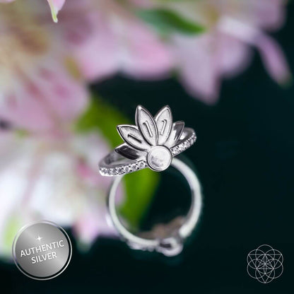 I Am Divinely Guided: 111 Angel Number Silver Lotus Ring Conscious Items