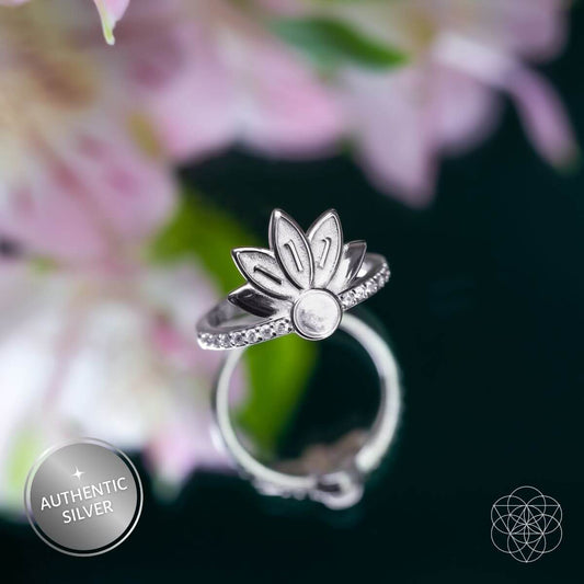 I Am Divinely Guided: 111 Angel Number Silver Lotus Ring Conscious Items