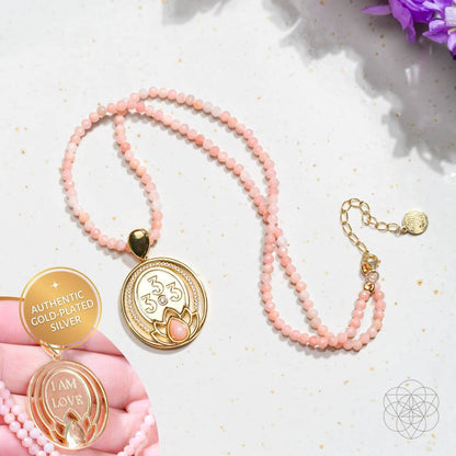 I Am Love - 333 Pink Opal Silver Necklace of True Love Conscious Items
