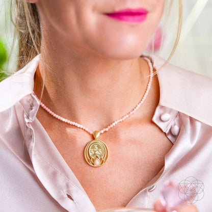 I Am Love - 333 Pink Opal Silver Necklace of True Love Conscious Items
