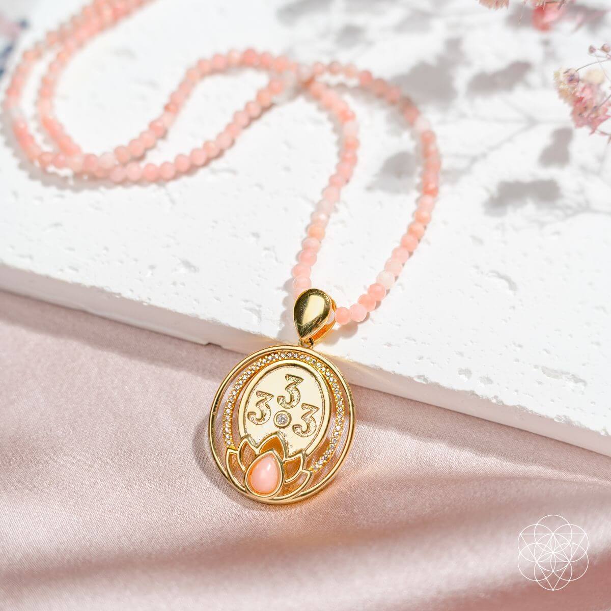 I Am Love - 333 Pink Opal Silver Necklace of True Love Conscious Items