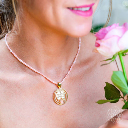 I Am Love - 333 Pink Opal Silver Necklace of True Love Conscious Items