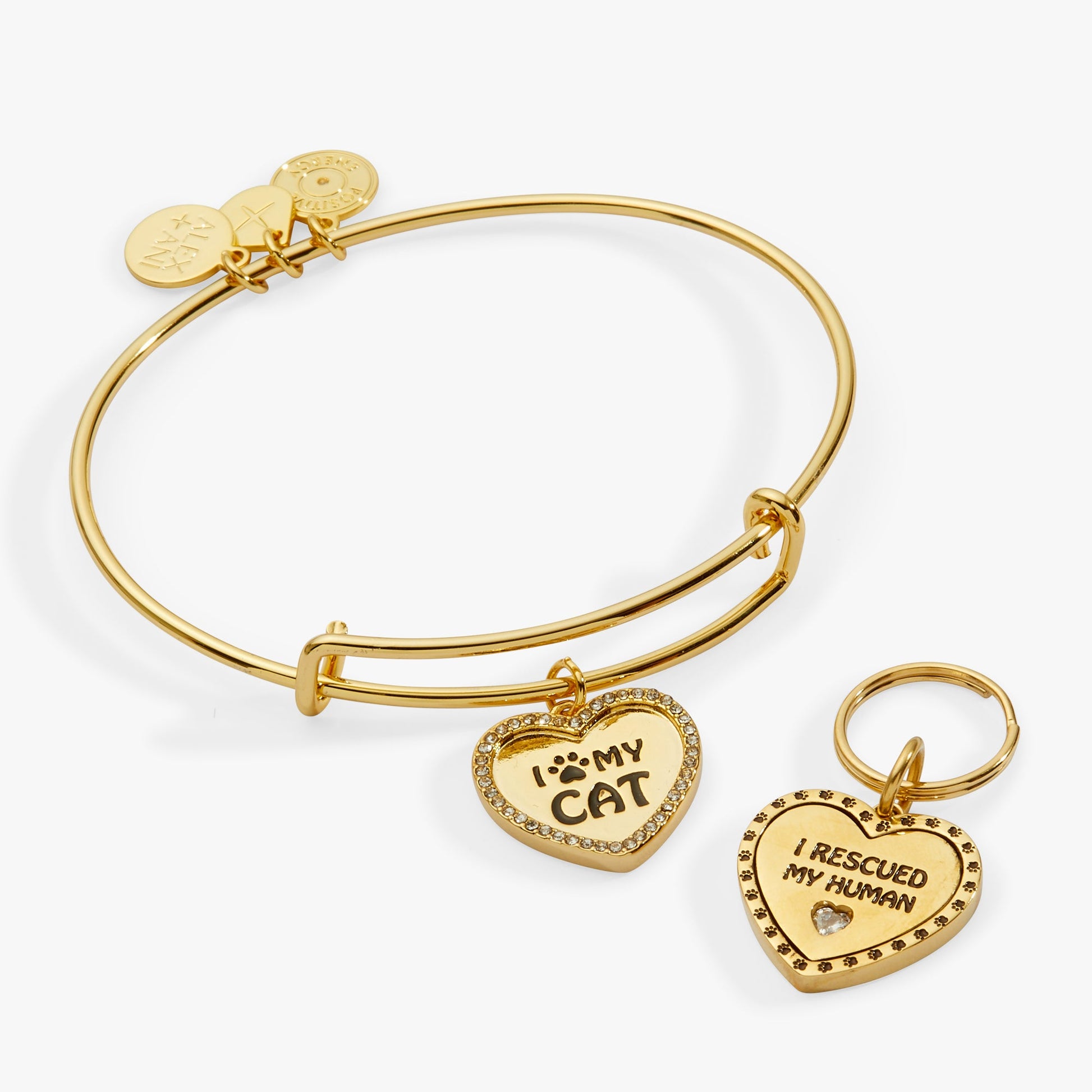 'I Love My Cat' Bangle & Pet Collar Charm Set of 2 ALEX AND ANI