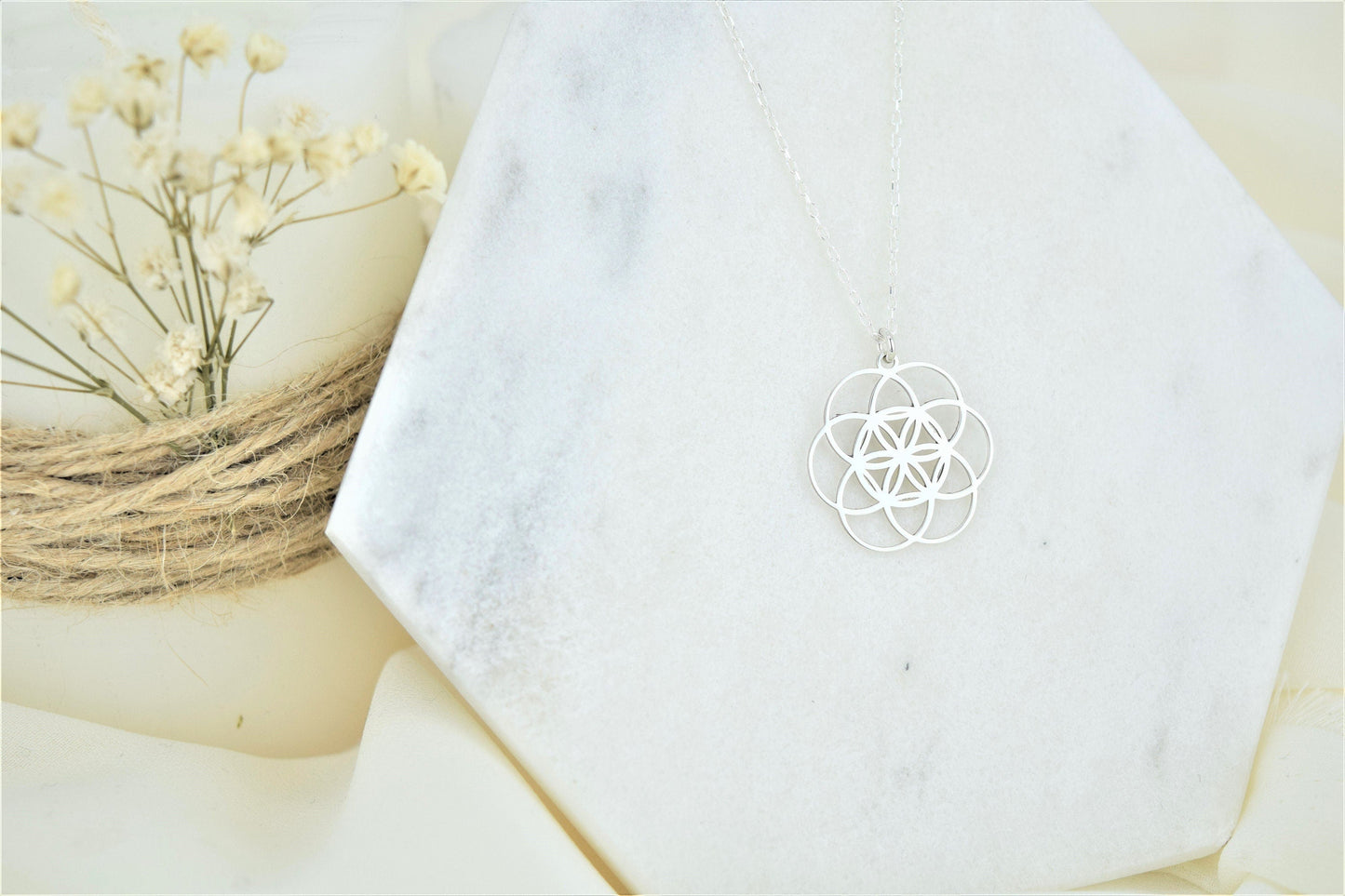 Seed of Life Pendant Necklace in 925 Sterling Silver
