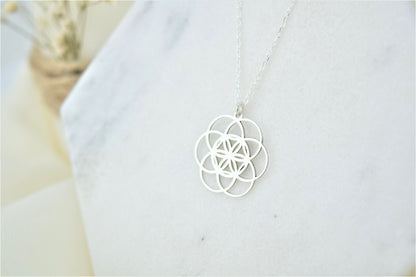 Seed of Life Pendant Necklace in 925 Sterling Silver