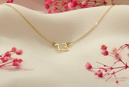Angel Aura Dainty Angel Number Necklace - 14K Gold, Rose Gold & Sterling Silver for Everyday Inspiration
