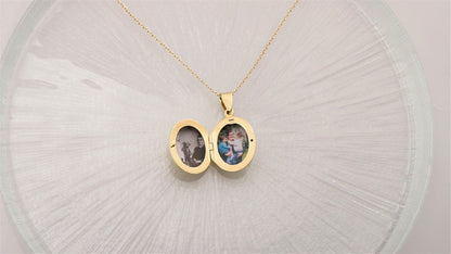 Personalized Silver Photo Locket Necklace
