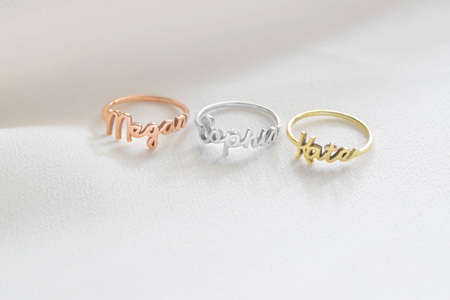 Personalized Gold Name Ring | Custom Handwriting Jewelry | Unique Gift for Christmas & Birthdays