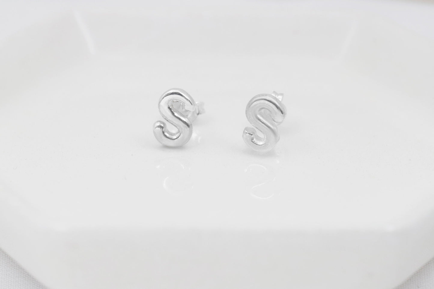 Bubble Pop Jewelry 3D Initial Stud Earrings - Dainty Balloon Letter Design for a Fun, Personalized Touch