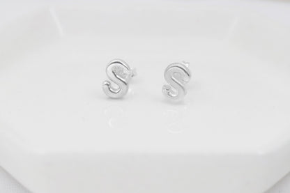 Bubble Pop Jewelry 3D Initial Stud Earrings - Dainty Balloon Letter Design for a Fun, Personalized Touch