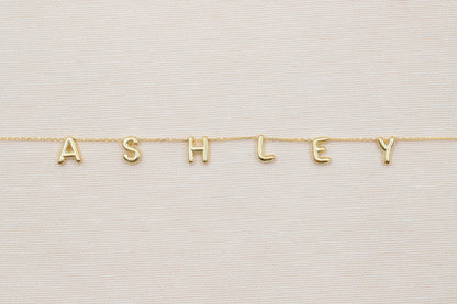 Personalized Bubble Letter Name Necklace in 925 Sterling Silver