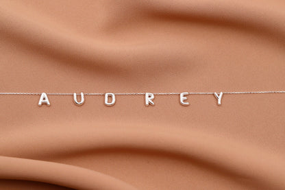 Personalized Bubble Letter Name Necklace in 925 Sterling Silver
