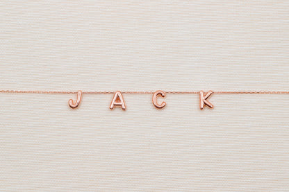 Personalized Bubble Letter Name Necklace in 925 Sterling Silver