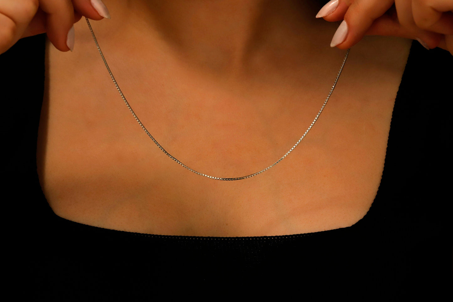 Sterling Silver Box Chain Necklace | Dainty 14K Gold Layered Chains for a Stylish Look