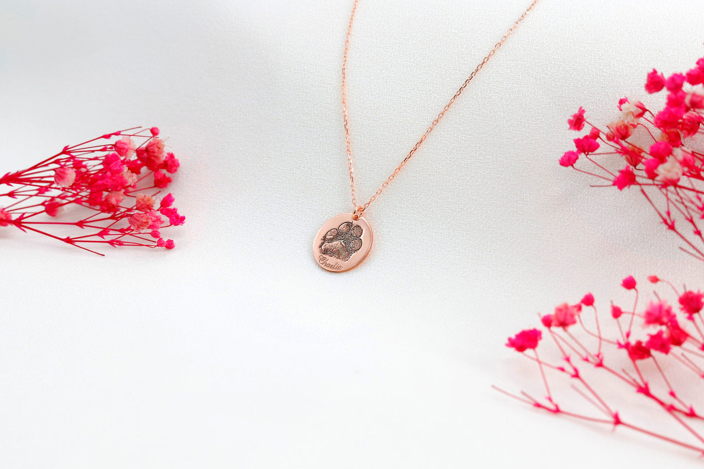 Personalized Pet Paw Print Necklace | Perfect Gift for Dog & Cat Lovers