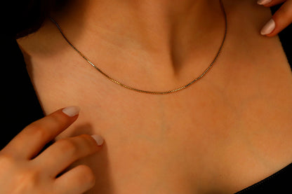 Sterling Silver Box Chain Necklace | Dainty 14K Gold Layered Chains for a Stylish Look