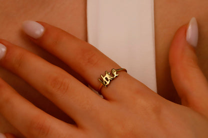 Personalized Gold Name Ring | Custom Handwriting Jewelry | Unique Gift for Christmas & Birthdays