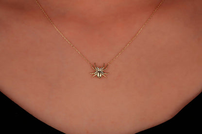 Gothic Realistic 3D Spider Necklace - Dainty 925 Sterling Silver Bug Jewelry for a Unique Statement