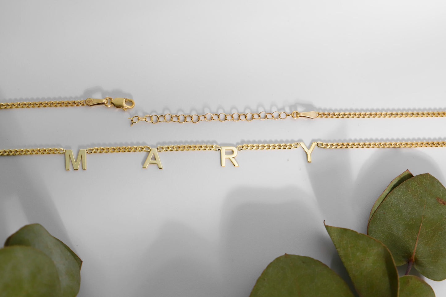 Sparkle & Shine Initial Name Necklace - Personalized Sterling Silver & Gold Letter Jewelry for Her