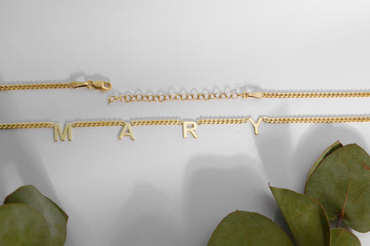 Sparkle & Shine Initial Name Necklace - Personalized Sterling Silver & Gold Letter Jewelry for Her