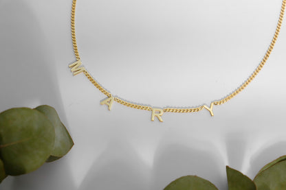 Sparkle & Shine Initial Name Necklace - Personalized Sterling Silver & Gold Letter Jewelry for Her