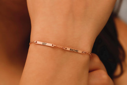 Engraved Bar Bracelet - Personalized Gift Idea