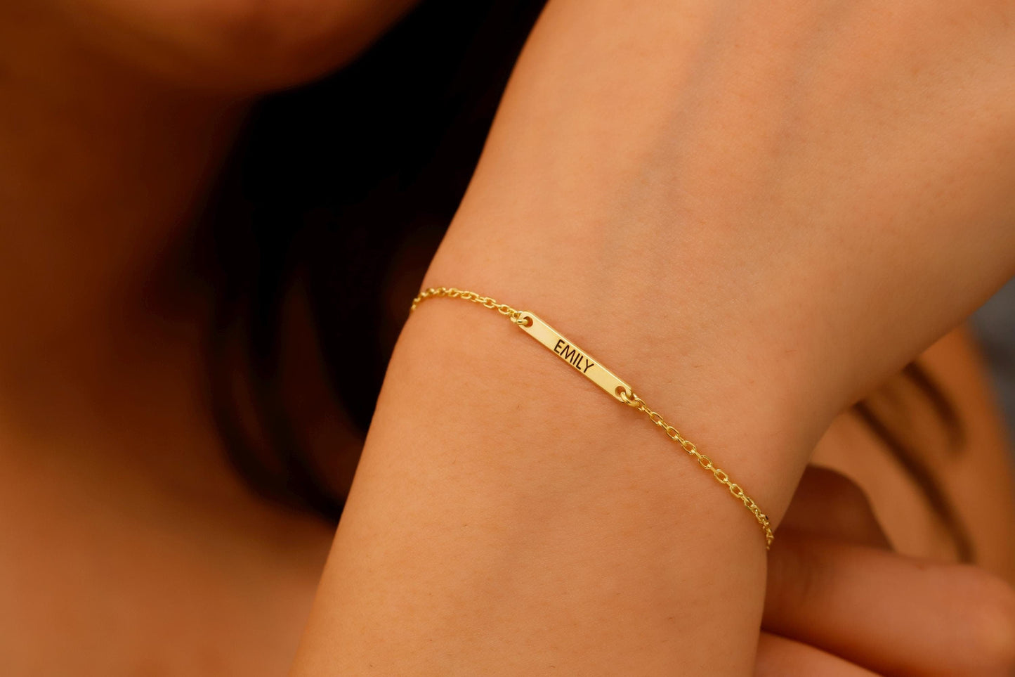 Engraved Bar Bracelet - Personalized Gift Idea