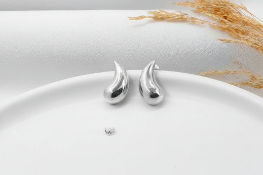 Radiant 925 Sterling Silver Chunky Teardrop Waterdrop Earrings - A Dazzling Gift for Her