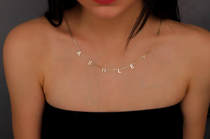 Sparkle & Shine Initial Name Necklace - Personalized Sterling Silver & Gold Letter Jewelry for Her